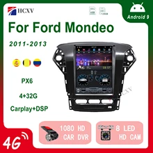 

Tesla styel Android 9.0 PX6 Car DVD player GPS Navigation For Ford Mondeo Car Auto radio Multimedia player Head Unit dsp DAB+