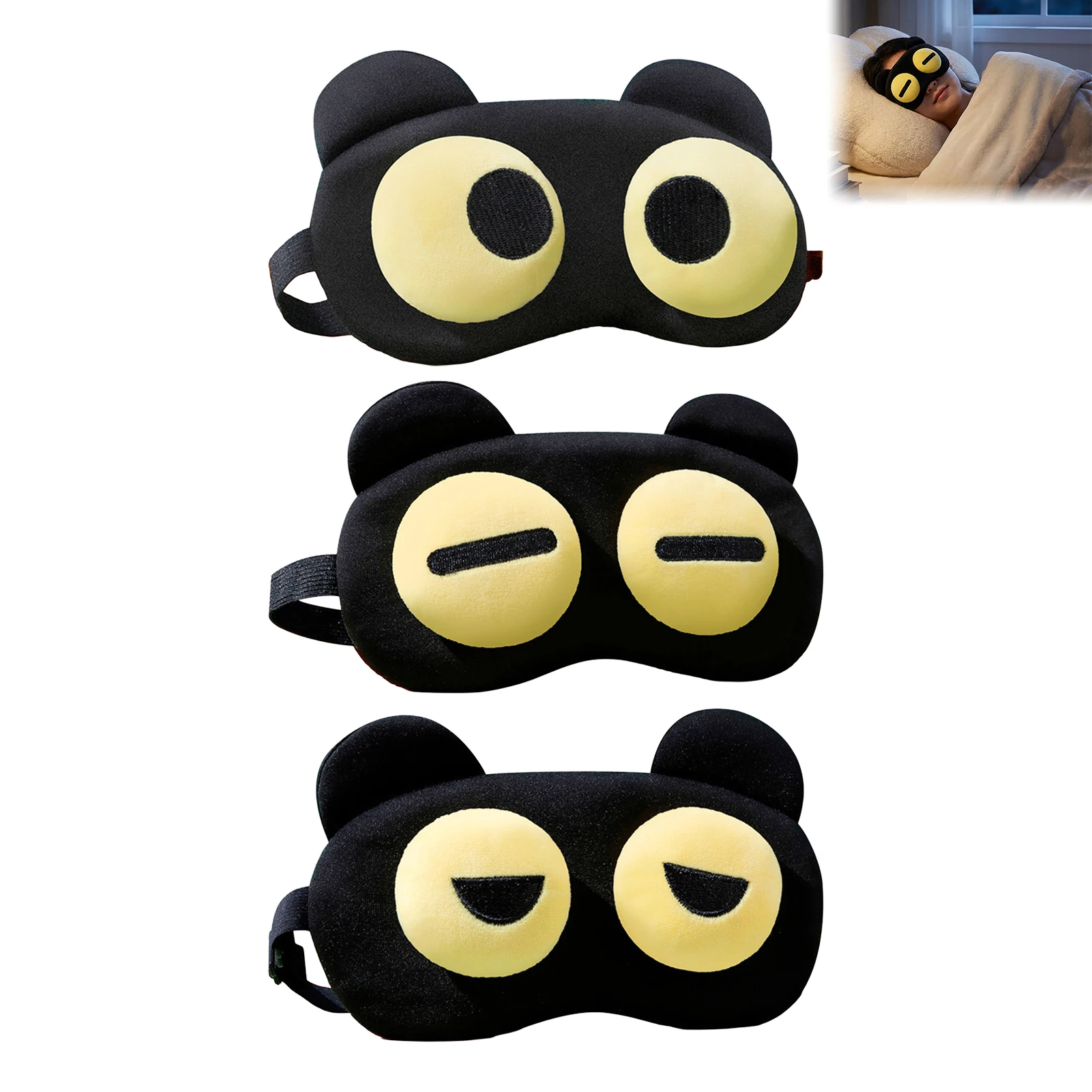 Plush Memory Foam Light-Blocking Eye Mask – Adorable Design for Relaxation and Comfort