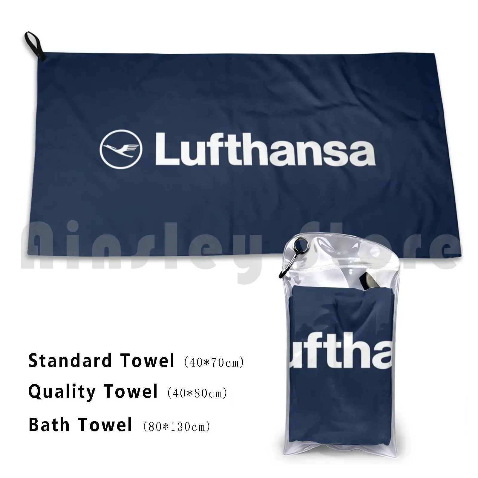 Lufthansa Bath Towel Beach Cushion Lufthansa Aviation Jet Plane Pilot