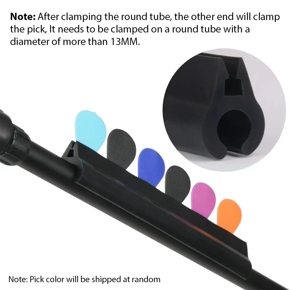 Supporto Per Plettri Da Microfono - Portaplettri In Gomma Da 18cm Con 5 Plettri Inclusi, Per Chitarra Acustica/Elettrica - Foto 11