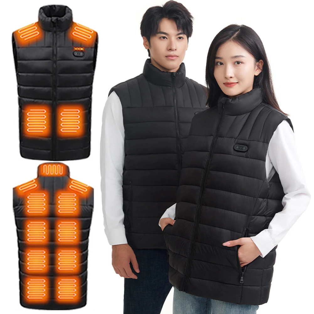 Heated Vest Electric Heating Vest 3 Level Adjustable 15 Areas Heated Electric Heating Gilet Windproof USB Charging for Men Women