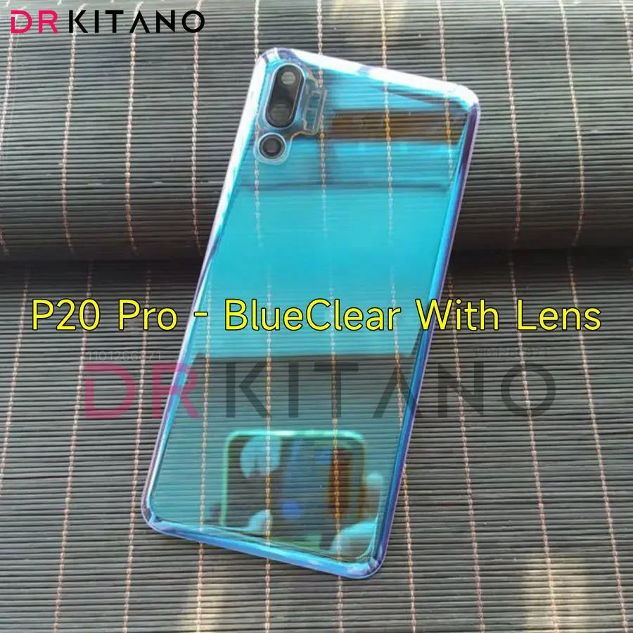 화웨이 P20 P30 P40 Pro 배터리 커버 후면 유리 패널 후면 하우징 케이스 + 카메라 렌즈 교체 용 투명 투명 유리
