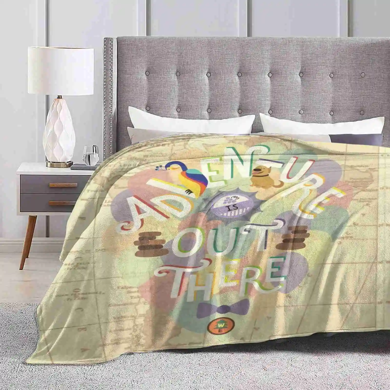 Up-Adventure È Fuori Di Alta Qualità Comodo Divano Da Letto Soft Blanket Up Adventure È Fuori Pixar Map Balloons Lettering