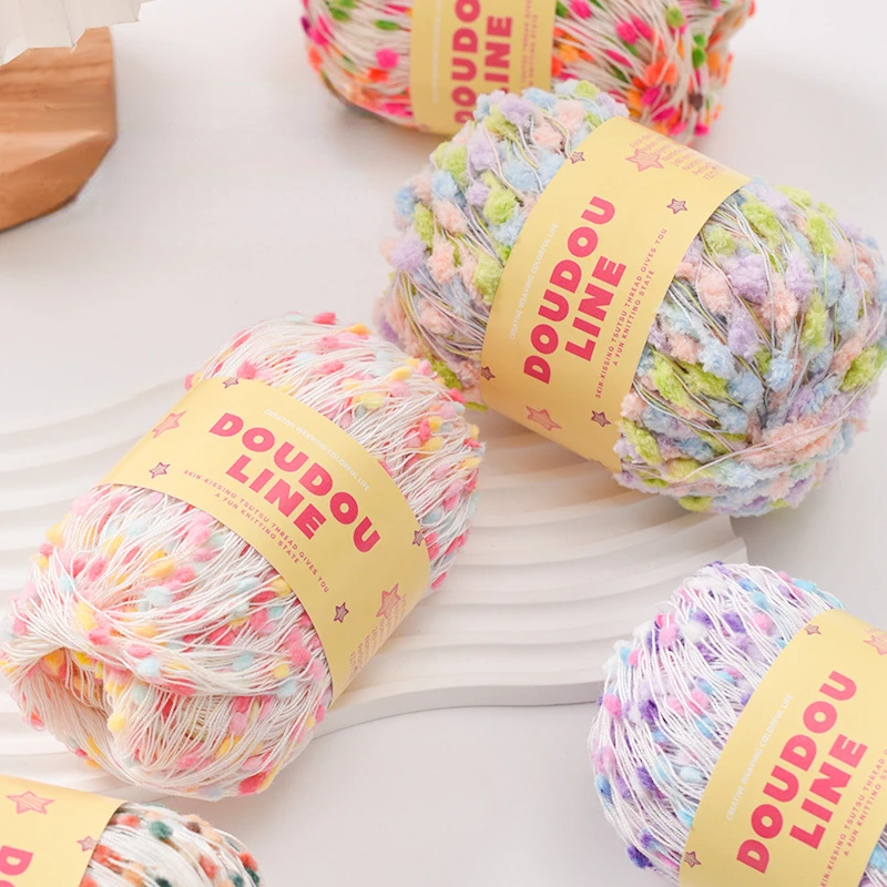50g Ping Pong Yarn Colored Bean Thread, DIY Knitted Gloves,Hats,Scarves, Crochet Thread, Soft Knitting Wool Yarn, Christmas Gift 3