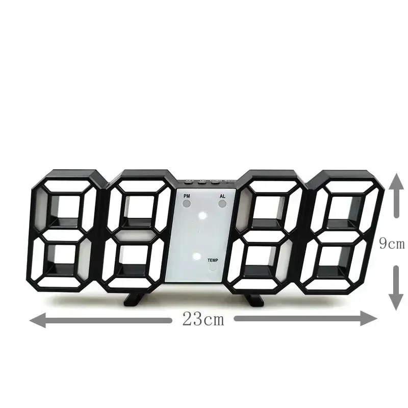 3D LED Digital Clock Luminous Fashion Wall Clock Multifunctional Creative USB Plug in Electronic Home Decoration led digital clock,3d number wall clock,3d wall clock