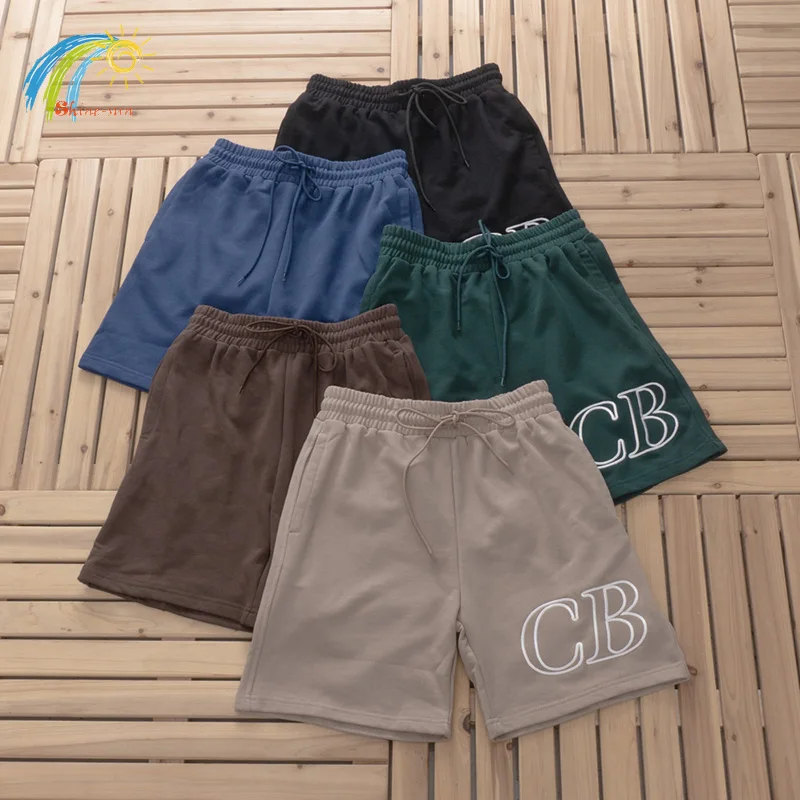 

2024 летние простые бриджи с вышивкой логотипа CB для мужчин и женщин, хлопковые шорты цвета хаки, коричневый, зеленый, с бирками