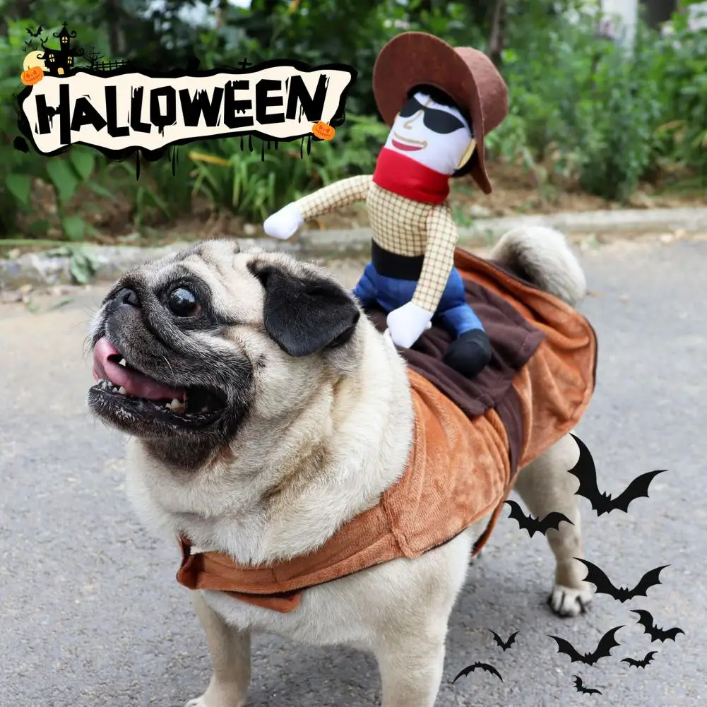 

Костюм для домашнего питомца на Хэллоуин, уникальный костюм для домашнего питомца на Хэллоуин, стильный смешной костюм ковбойской собаки, превратите своего любимого в милое искусство для собак
