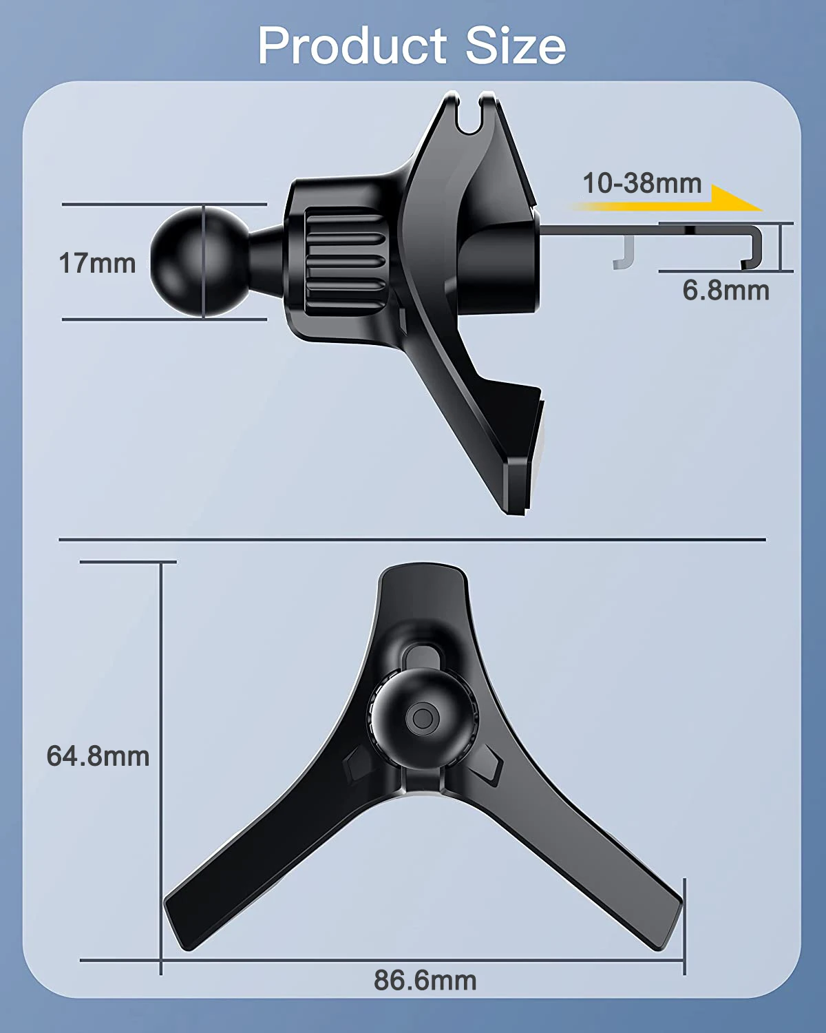 bedside phone holder Upgrade Car Phone Holder Clips 17mm Ball Head Car Air Vent Clip Mount Car Air Outlet Hook Clamp for Magnet Mobile Phone Support wall phone holder