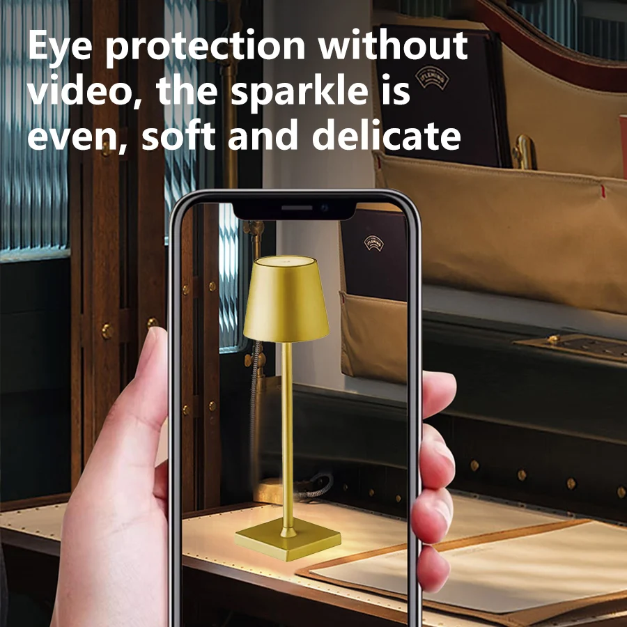 Cordless Rechargeable Led Table Lamp Desk Bedroom Night Light USB 3 Levels Dimmable Bar Club Hotel Room Decor Ambient Lighting 5