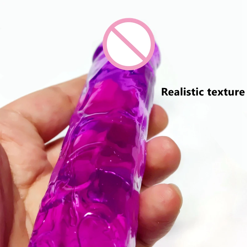 Erotic Soft 17*3cm Jelly Dildo Anal Butt Plug Realistic Strong Suction Cup Adult Toys G-spot Orgasm Big S_voghion.com