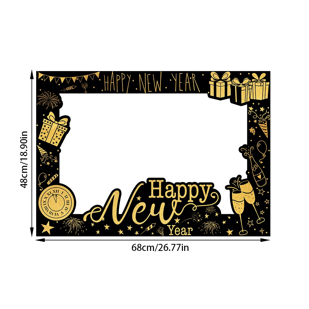 Set Di Accessori Per Foto Capodanno 2025 – Cornice E 9 Puntelli Per Photobooth – Decorazione Festa