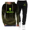 2024 Spring Autumn Gunki Logo Print Fashion Gradient Color Sports Set Men's Comfortable Hoodies Tracksuit+Casual Sweatpants Suit 2