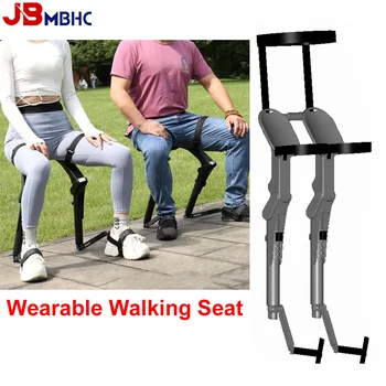 Sedile senza sedia indossabile: esoscheletro regolabile e leggero per supporto ergonomico, sedia da passeggio portatile per viaggi all'aperto