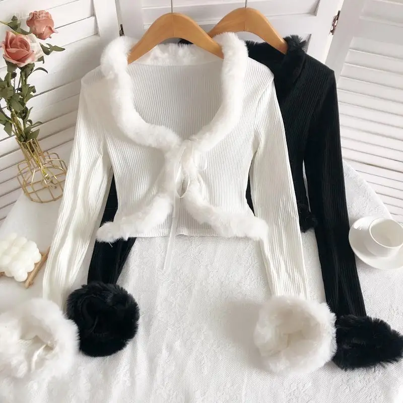 Black Y2k Chic Korean Fashion Long Sleeve Women's Cardigan Sweater main image 0
