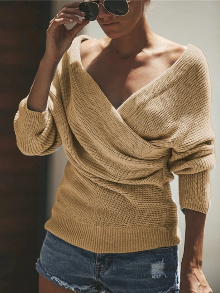 

Women Solid Loose Casual Pullovers Sweater Elegant Fashion Street Wear Pocket Round Neck Long Sleeves Loose Jumpers Top New 2023