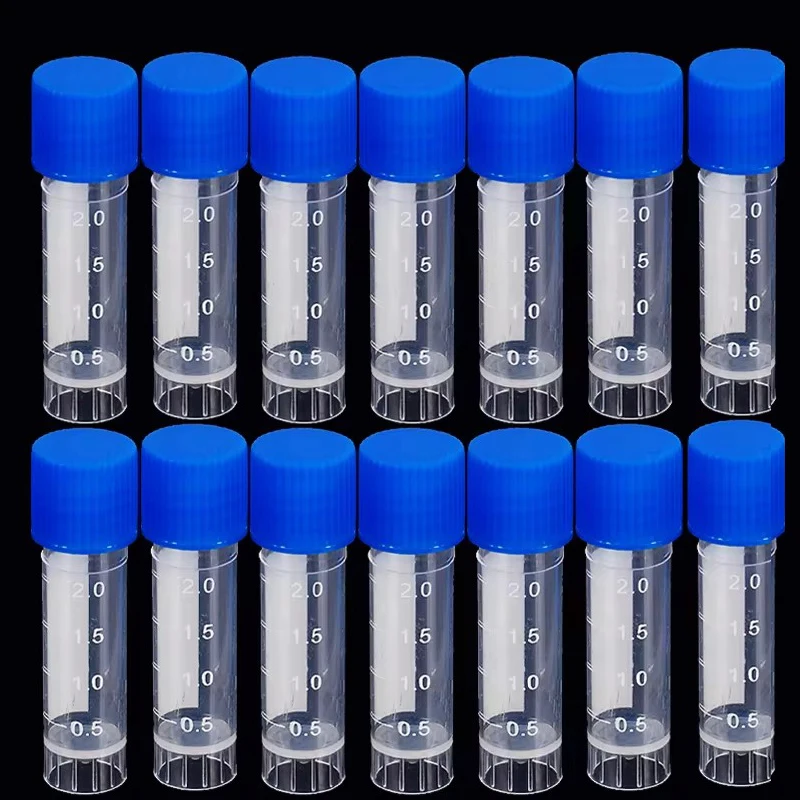 Laboratory Chemical Plastic Test Tube Vial Sealing Cap Packaging Container Office School Chemicals 2ML