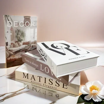 Boho Decorative Fake Books Coffee Table Decoration Storage Box Islam Matisse Bookshelf Bedroom Aesthetic Interior Home Decor