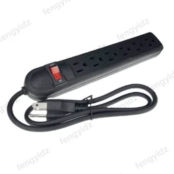 High - Capacity US Power Strip Surge Protector with 6 Outlets and 1m Extension Cord (Black)