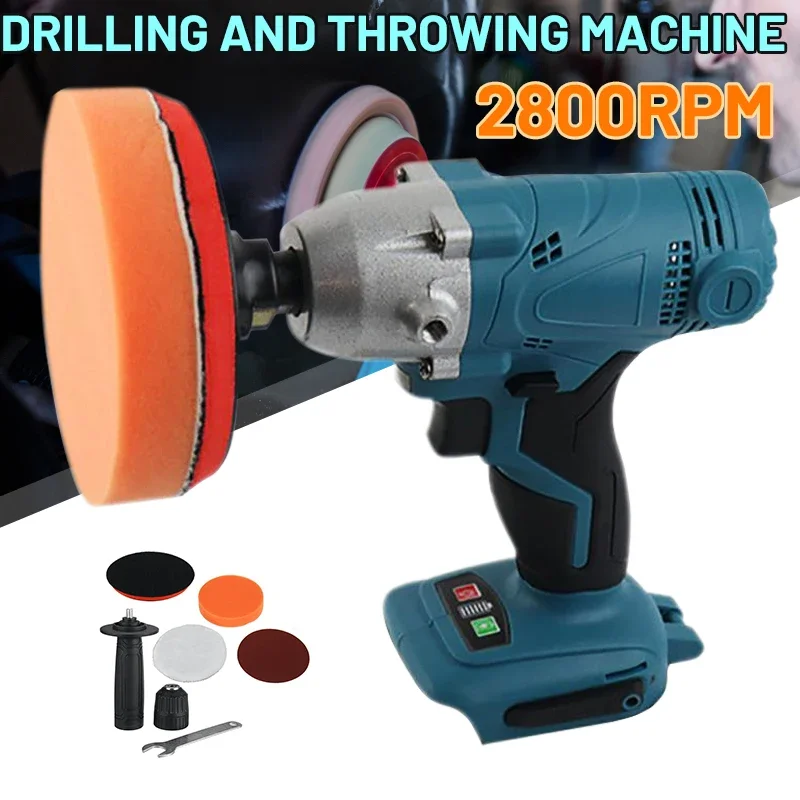 2 IN 1 Cordless Electric Polishing Machine Drill/ Driver Kit 6800rpm Car Polisher for Makita 18V Battery with Accessories