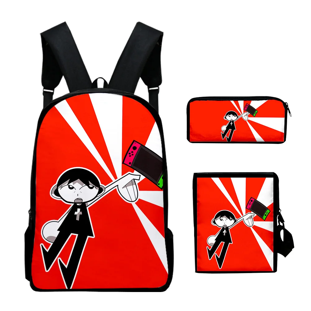 Popular Subway Midnight Game 3D Print 3pcs/Set pupil School Bags Laptop Daypack Backpack Inclined shoulder bag Pencil Case