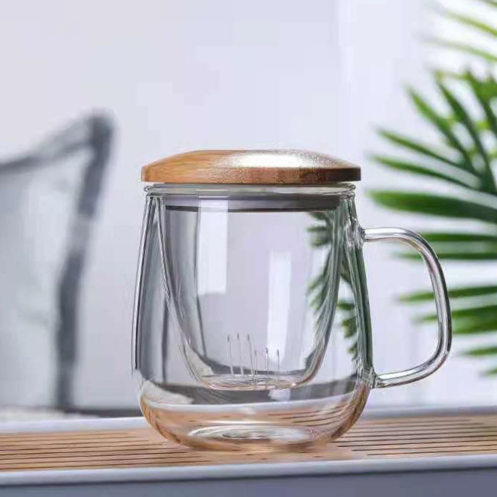 Leuke Paddestoel Keramische Cover Schotel Glas Thee Water Scheiding Cup Filter Thee Cup Paar Koffie Melk Mok Drinkware Gift Set