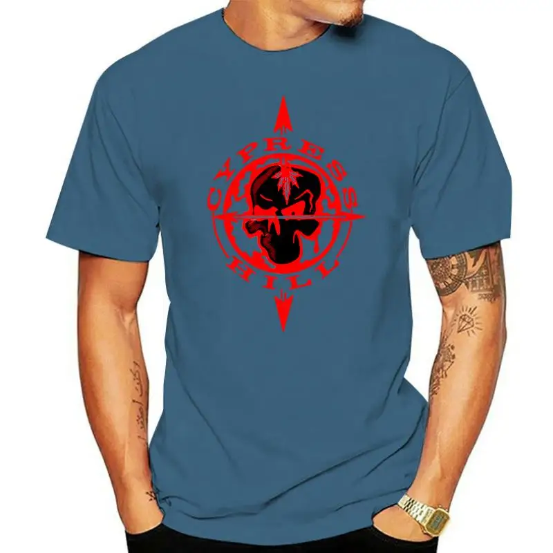 

Cypress Hill Men Skull Compass T-Shirt White Casual Tee Shirt