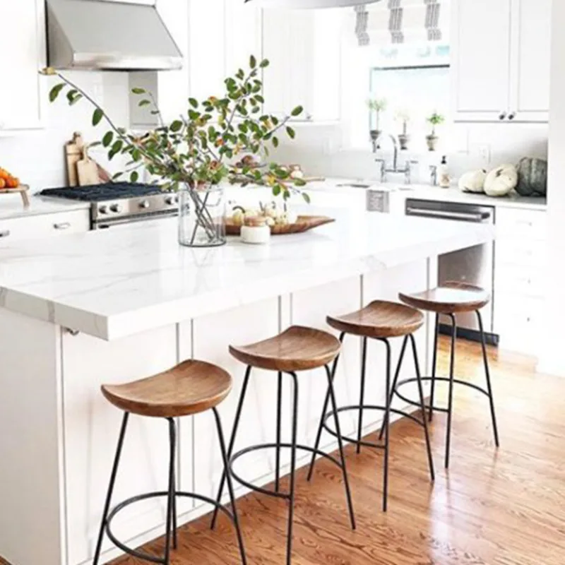 

Nordic Modern Bar Stool Simple Fashion Chairs for Kitchen Iron Frame Restaurant Furniture Strong Durable Counter Stools