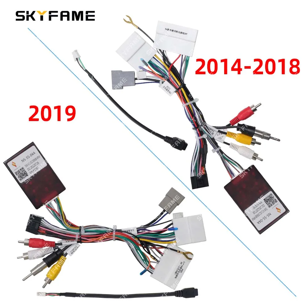 

SKYFAME Car 16pin Wiring Harness Adapter Canbus Box Decoder Android Radio Power Cable For Nissan Qashqai X-Trail NS-SS-04A