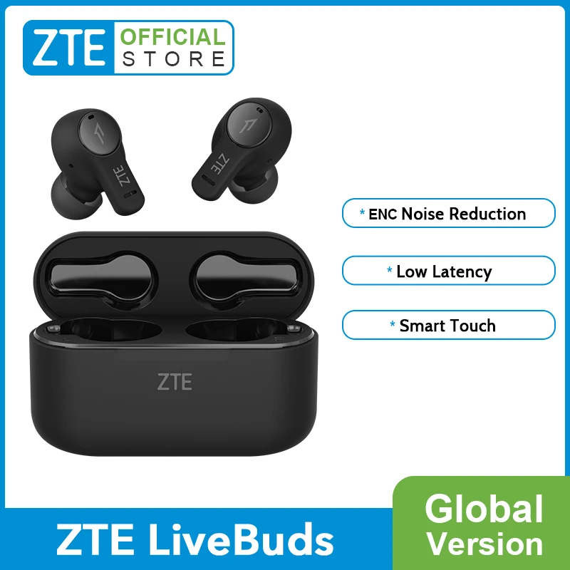 

Global Version ZTE Live Buds TWS Wireless Earphones LiveBuds ENC Noise Reduction 20Hours Battery Life Bluetooth 5.0 IPX4 Earbuds