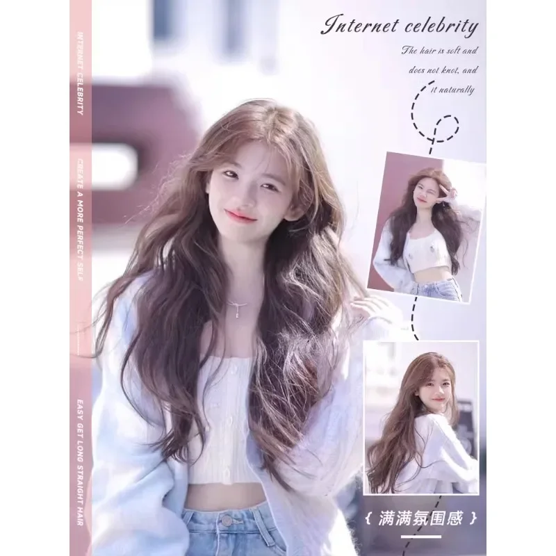 

Wigs for women long hair summer new natural fashion for age reduction big waves fluffy long curls full hood wig set