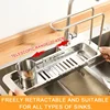Kitchen Telescopic Storage Rack Sink Organizer Rack Telescopic Faucet Organizer Towel Sponge Storage Adjustable Storage Rack 2