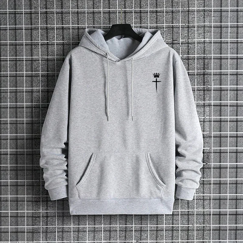 Men's Autumn Winter Pure Color Hooded Sweatshirt