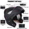 DOT Certification Uchoose Motorcycle Helmet Double Lens Cross Section Helmet Safety Modular Flip Helm Unisex Helmet With Visor 5