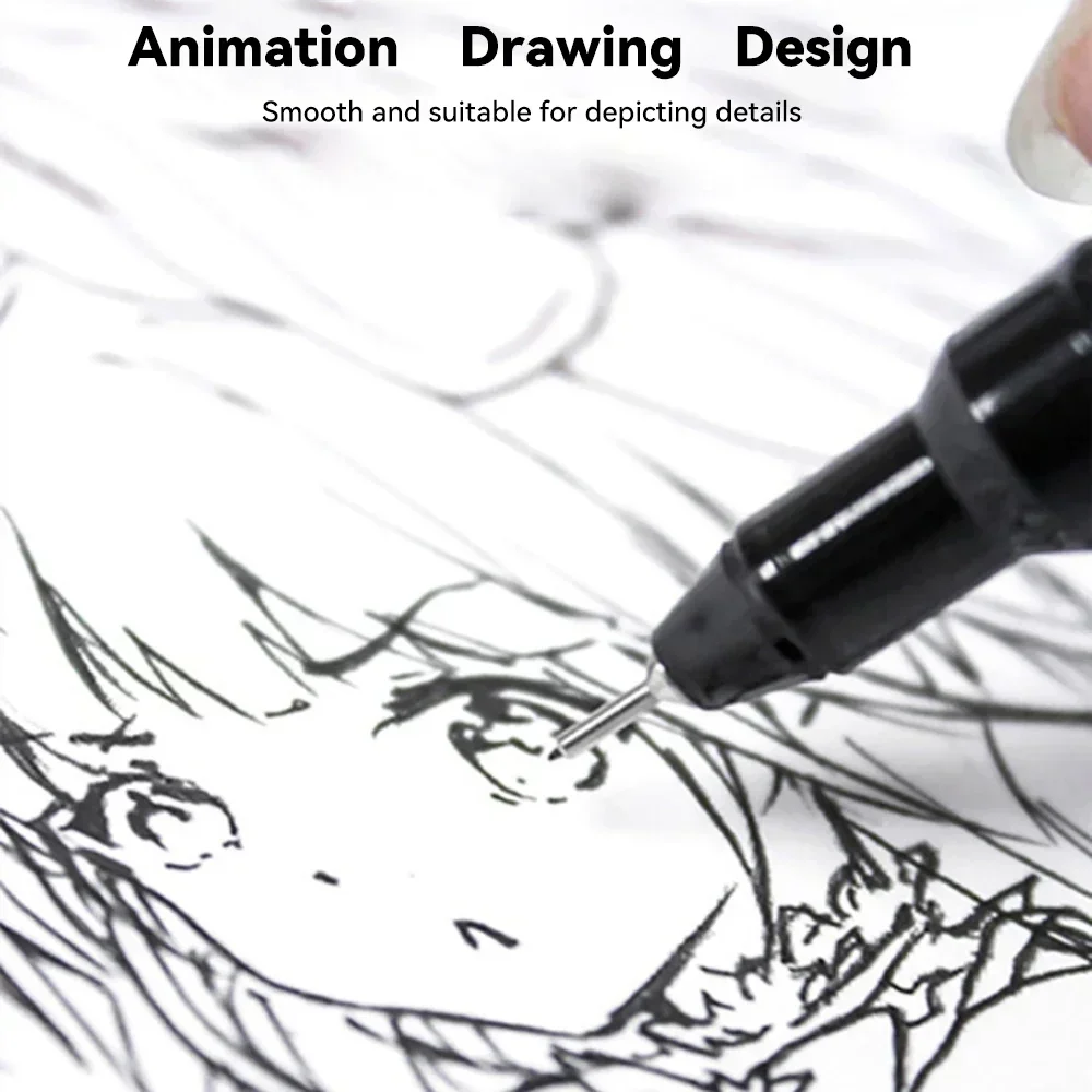 Waterproof Ink Black Micron Neelde Drawing Pen Pigment Fine Line Sketch Markers Outlining Pen For Hand-Paint anime Art Supplies
