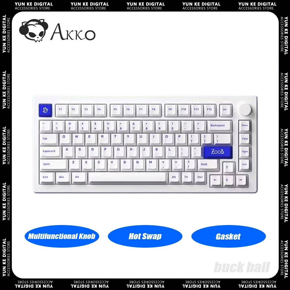 

Akko MOD007 Mechanical Keyboard Multifunctional Knob Hot Swap Gaming Keyboard Gasket 82 keys Pc Gamer Accessories Win Mac Office