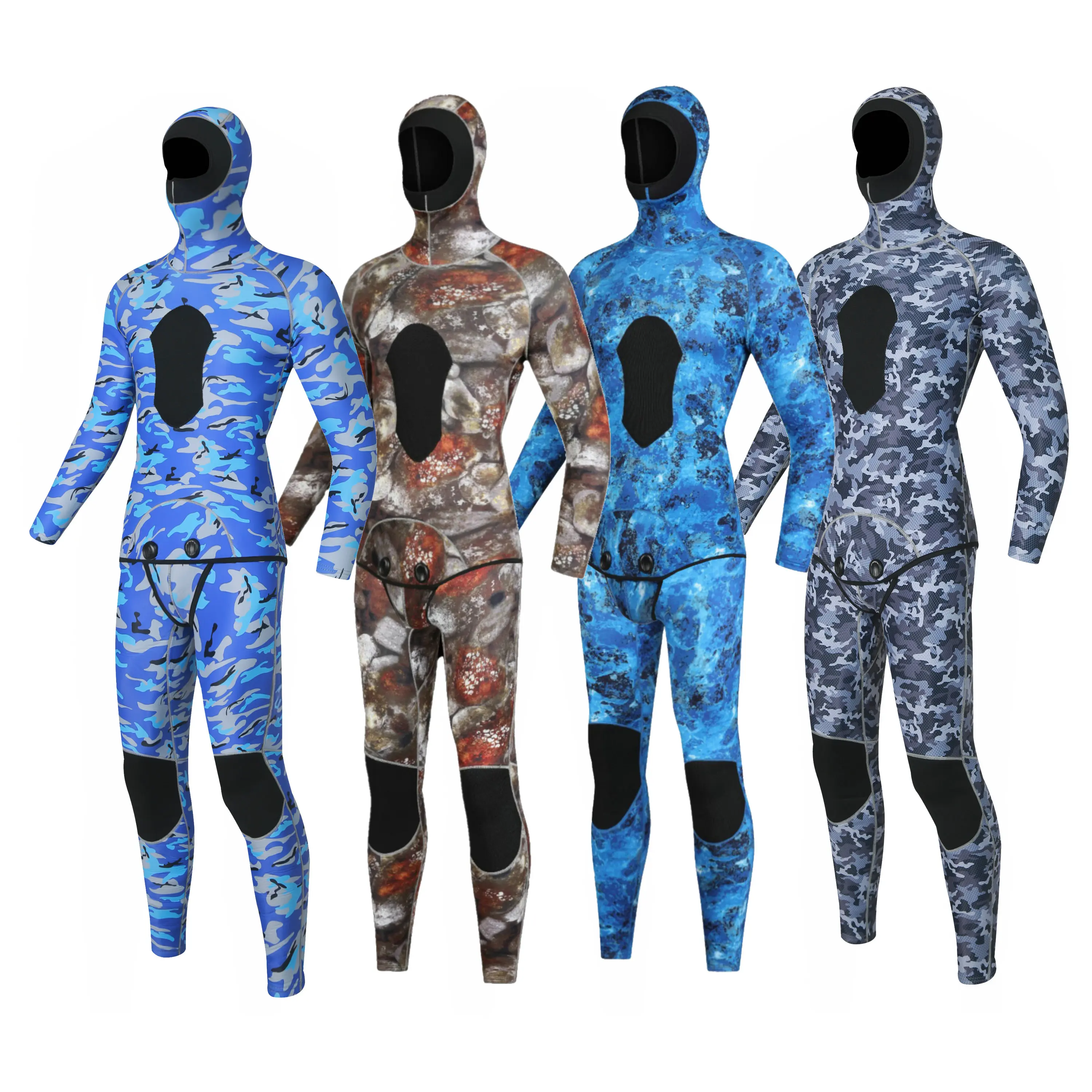 thumbnail image 2 of WYYHAA XL,1.5MM Neoprene Spearfishing Wetsuit With Hooded, 2 Pieces 2 of 14
