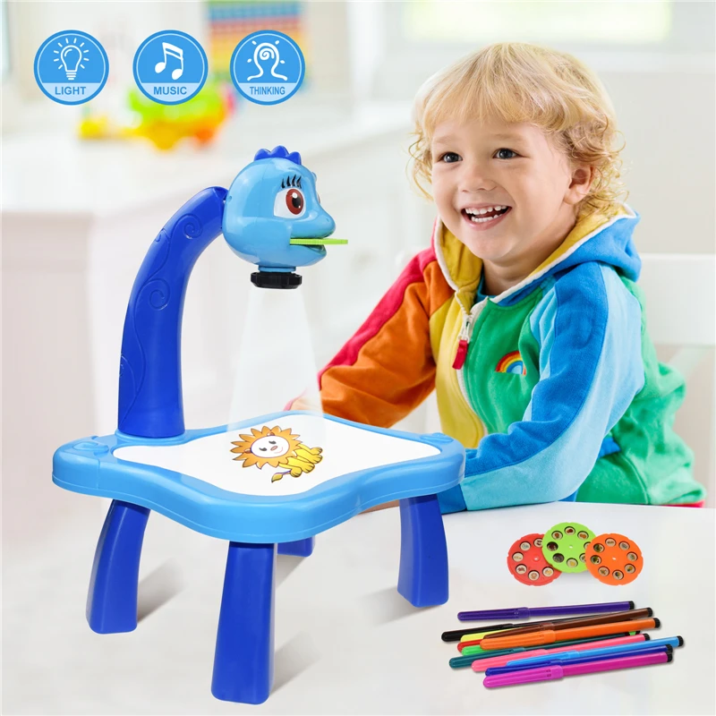 

Hot Sale Trace and Draw Projector Toy Kids Drawing Projector Table Child Learning Desk with Smart Projector with Light Music
