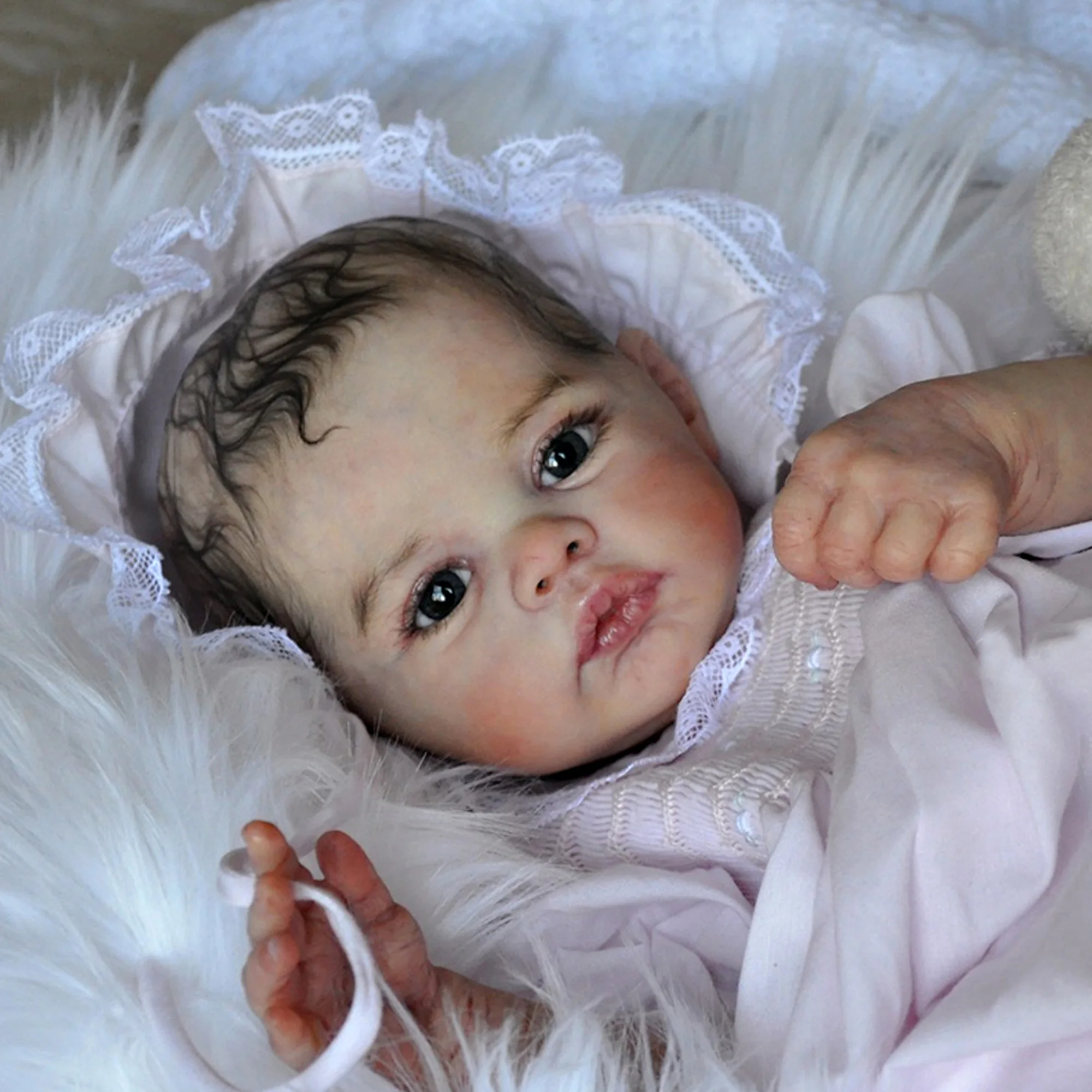 

Кукла-младенец с укорениями ручной работы, Реалистичная Милая Луговая Кукла-младенец для девочек, кукла-младенец, 45 см