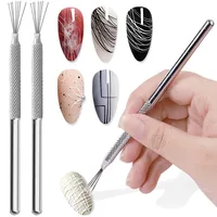 7-pin Nail Liner Nail Art Tools, Stripe Lines Nail Art Pens Bendable Pins Ultra-thin Line Nail Brush Spider Gel Nail Art Line 1
