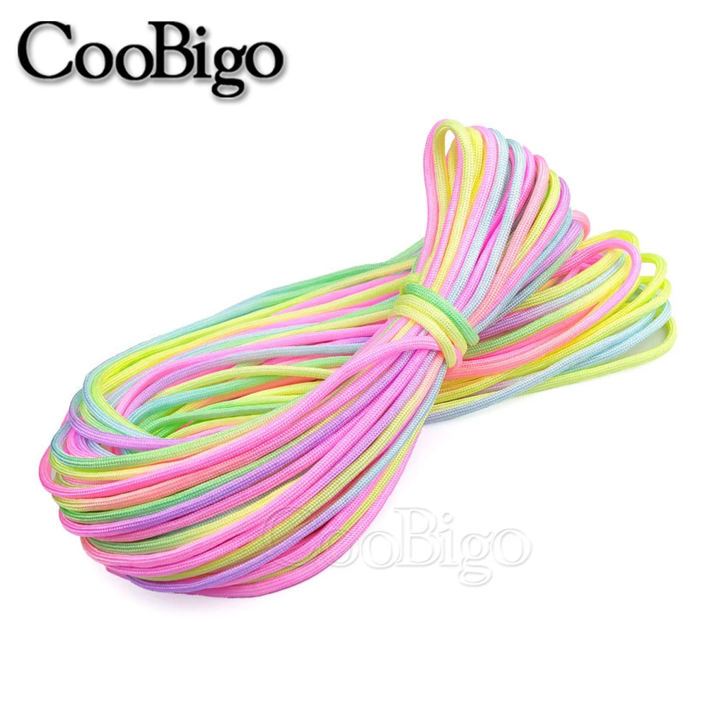 4mm Light Rainbow Paracord Rope 550 Parachute Cord 7 Strand Core Mil Spec Type III Outdoor Climb Camping Tent Survival Bracelet paracord rope braided paracord paracord accessories paracord bracelet paracord lanyard pendants paracord jig