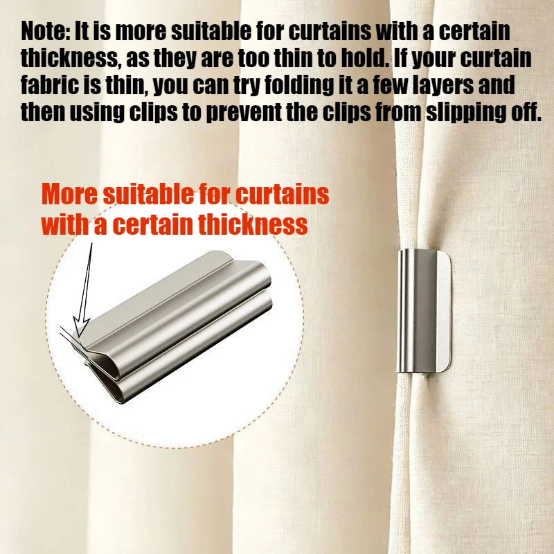 Clip Magnetiche Forti per Tende, Senza Chiodi, Clip di Chiusura Oscuranti, Mantengono le Tende Chiuse, Prevenzione Infiltrazione Luce per Casa, Camera da Letto, Ufficio - immagine 2