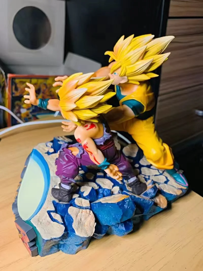 Anime Dragon Ball Z Figures Father and Son Shock Wave Son Goku Gohan Action Figure Doll Anime PVC Collection Burdock Model Toys