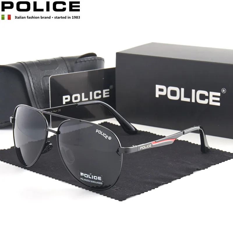 

POLICE Fashion Driving Sunglasses Men Polarized Chameleon Discoloration Sun glasses Luxury Brand for Men UV400 181