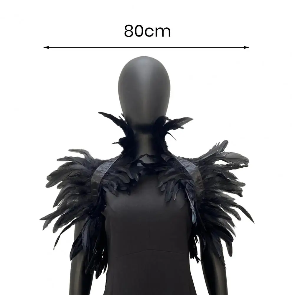 Adjustable Feather Shawl Feather Shrug Shawl Cape for Cosplay Party Stage Performance Adjustable Retro Collar Dancer Costume 6