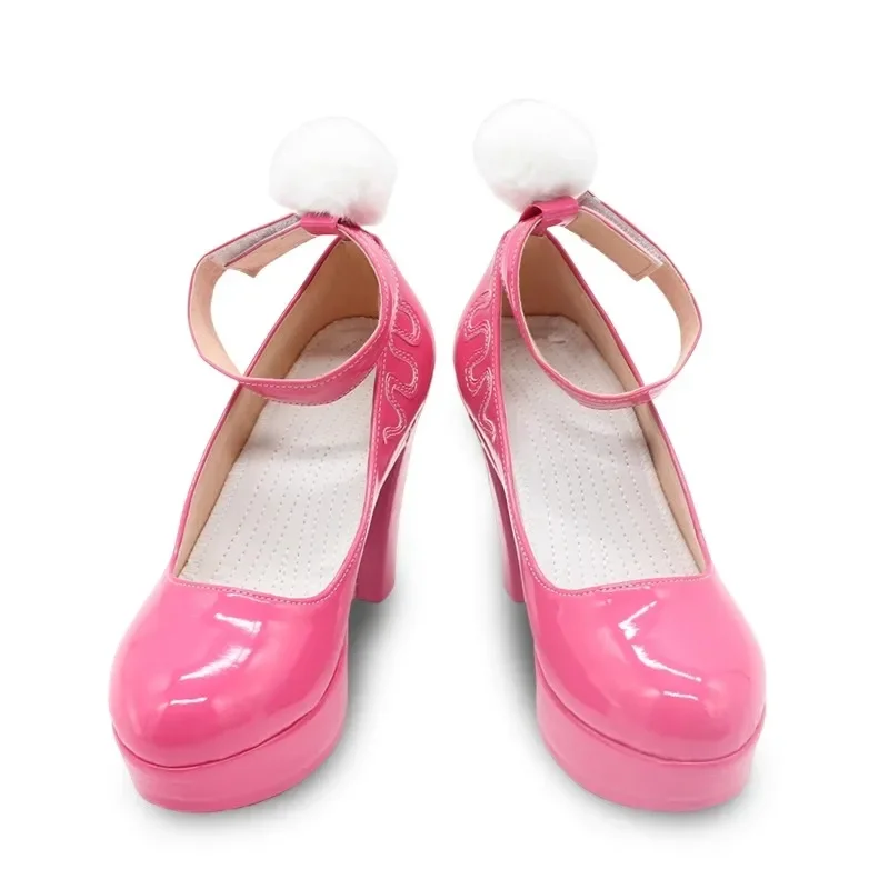 

Обувь для косплея из игры NIKKE «богиня победы випера», токсичный кролик, розовые туфли на высоких каблуках, аниме, Лолита, кролик, полиуретан, комикс-кон