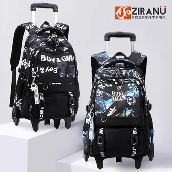 Trolley Borse da scuola per bambini con ruote per ragazzi Mochila Zaino per bambini Trolley Zaino per bagagli Zaino Escolar Zaino zainetto sac 1