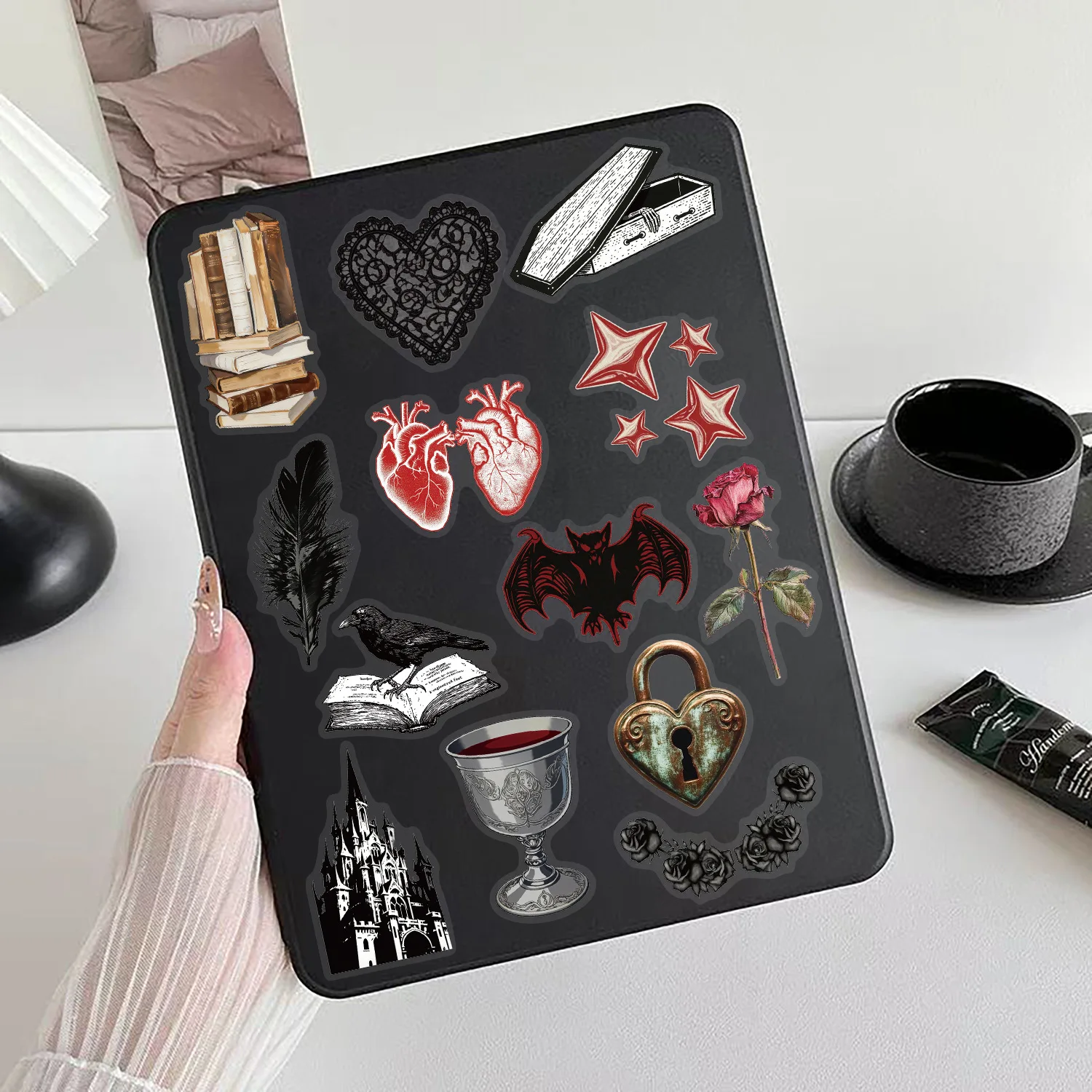 50 Pcs 고딕 공포 테마 스티커 팩 장 전화 스케이트 헬멧 자전거 컵 여행 가방 기타 냉장고 방수 데칼