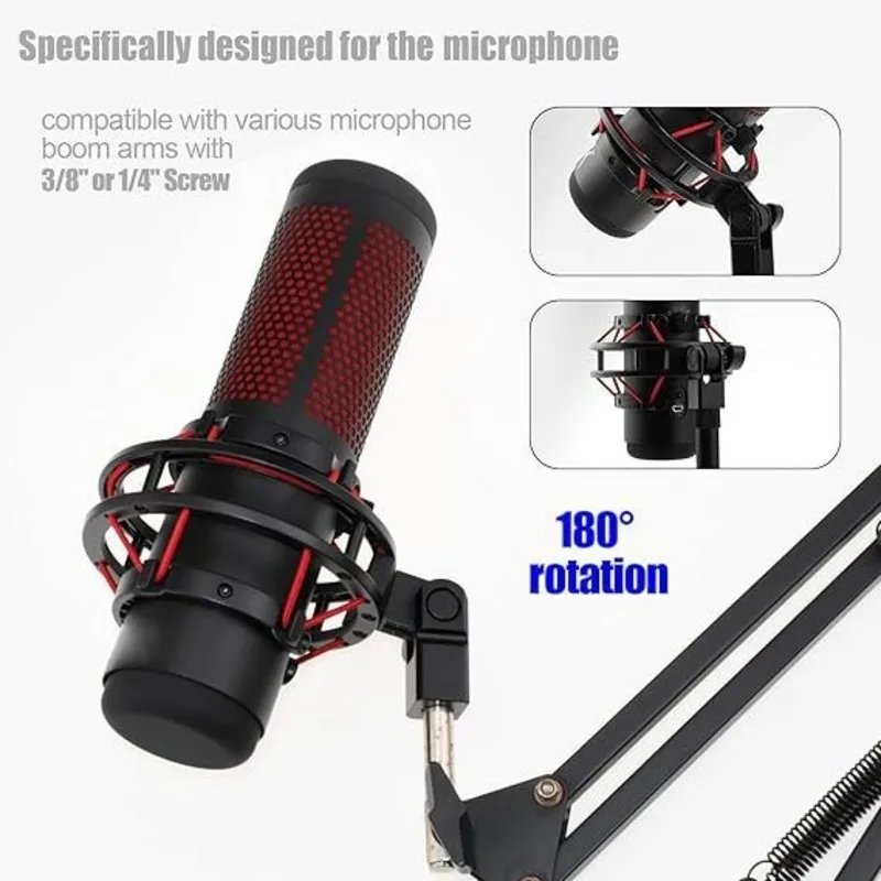 Hyperx Quadcast 마이크 스탠드 및 붐 어댑터용 ABGN 마이크 어댑터 3/8인치 또는 1/4인치 호환 가능