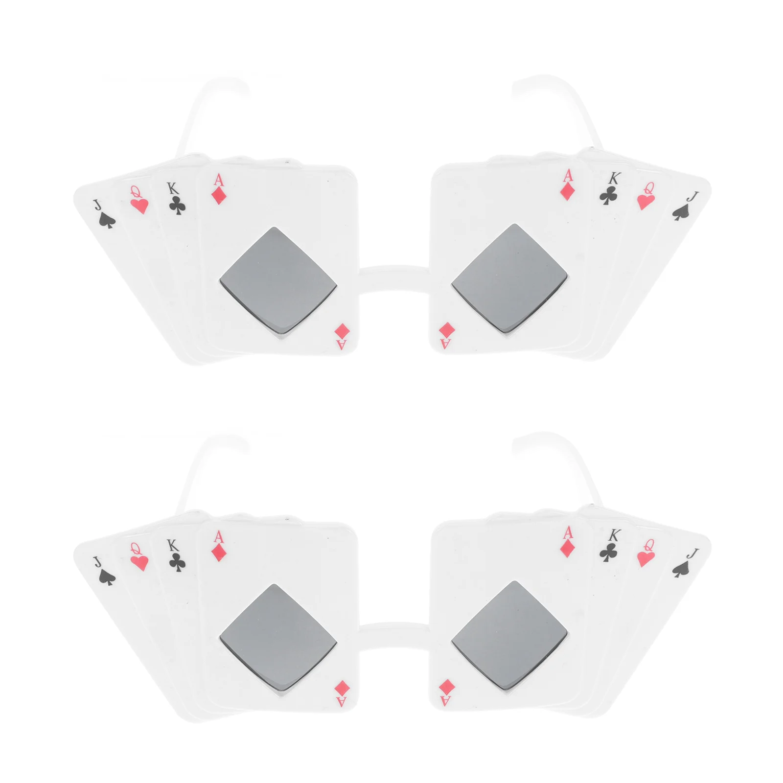 2 Pcs Funny Glasses Poker Night Props Masquerade Party Costume Playing Card Eyewear Headwear Accessories Sunglasses Adult Man