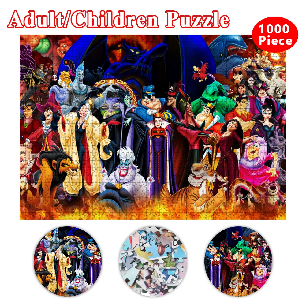 Disney família quebra-cabeça 300/500/1000 pçs personagem dos desenhos  animados quebra-cabeça educativo brinquedos crianças adulto coleção  brinquedos criativos presente - AliExpress